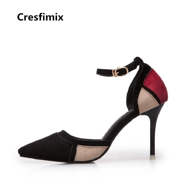 

Cresfimix femmes talons hauts women fashion comfortable buckle strap high heel shoes lady cute spring & summer high heels c2711