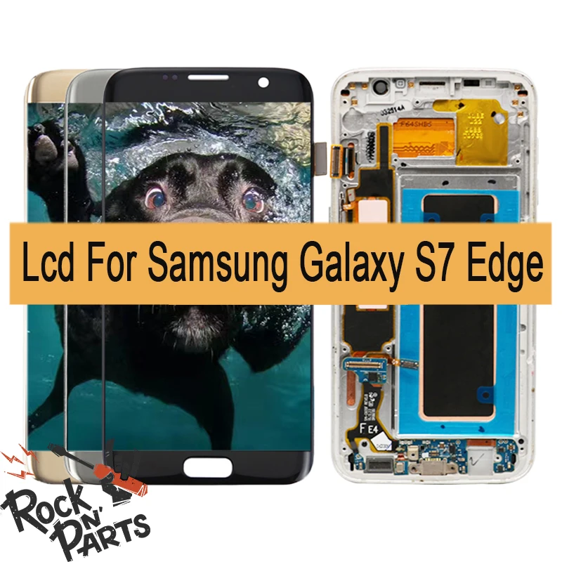

For Samsung Galaxy S7 Edge DS SM-G935FD G935F 5.5" Original Super AMOLED Lcd Display Assembled With Touchscreen Front Frame