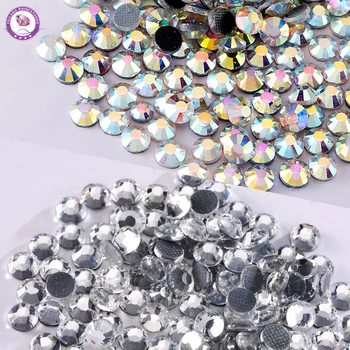 

DMC Crystal Glass Stones Crystal AB Hotfix Rhinestone For Clothing Flatback Strass DIY Garment Iron On Dress Sew Accessories