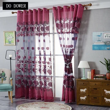

Burnout Voile Curtains window treatment blinds panel sheer curtain for living room bedroom short kitchen modern tulle curtains