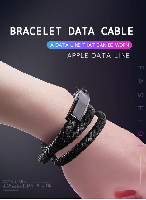 Wristband Bracelet USB Charging Data Cable for Apple devices