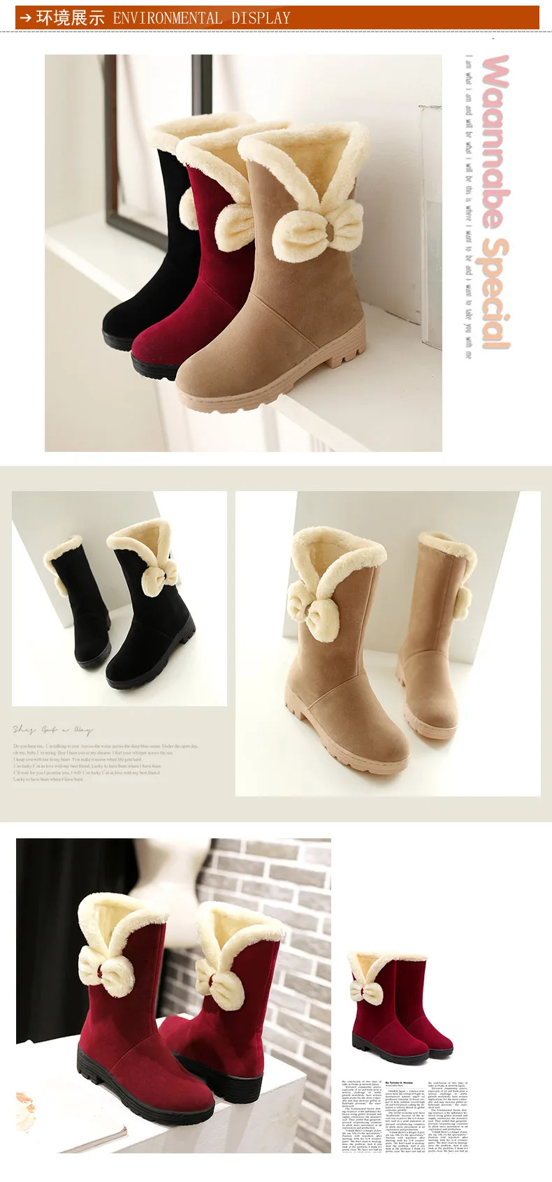 Botas de Neve Sapatos de Bebê Botas de Algodão de Pelúcia Calçados Infantis Meninas Botas Outono Inverno 2020 Novas Crianças Grandes Quente Criança Sapatos Princesa Ks267 3 Novas Crianças Grandes Botas de neve Quente