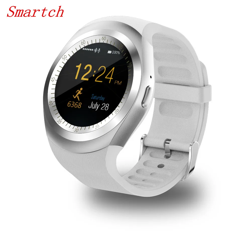 Smartch умные часы Y1 Сенсорный экран Фитнес фитнес трекер Smartwatch Для мужчин женщин