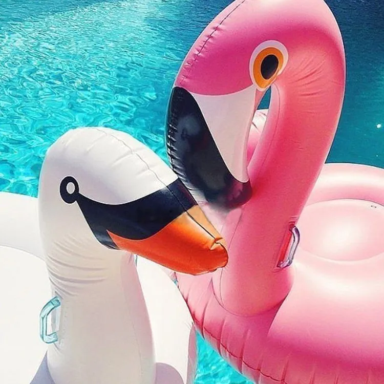 60Inch 150CM Giant Inflatable Flamingo Pool Toy Float Inflatable Pink Swan Unicorn Cute Ride On