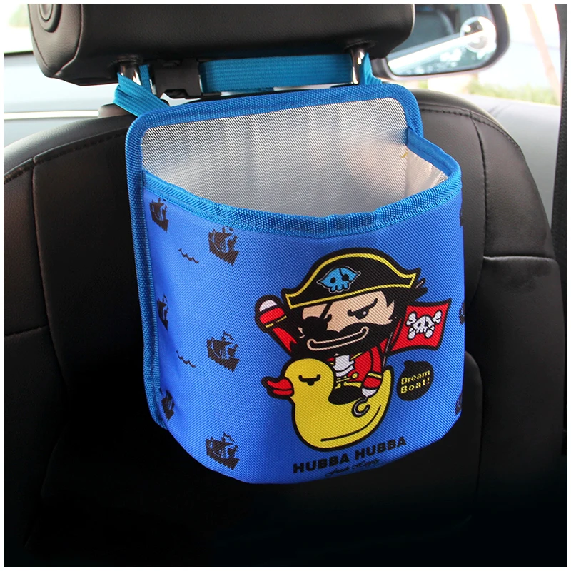 

Car Garbage Bin Comfortable Pirates Pattern Original Patented Portable Drive Bin Premium Hanging Wastebasket For Baby LB015