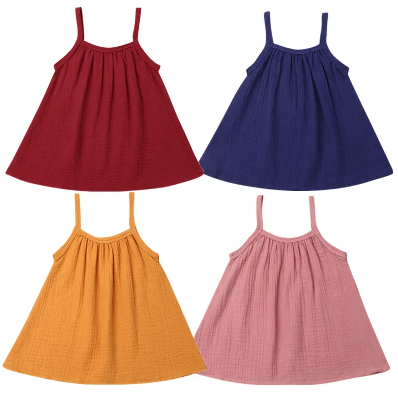 Пляжное платье для девочек от 1 до 5 лет повседневное Мягкое хлопковое платье одежда для маленьких девочек платье для маленьких детей летнее праздничное платье
