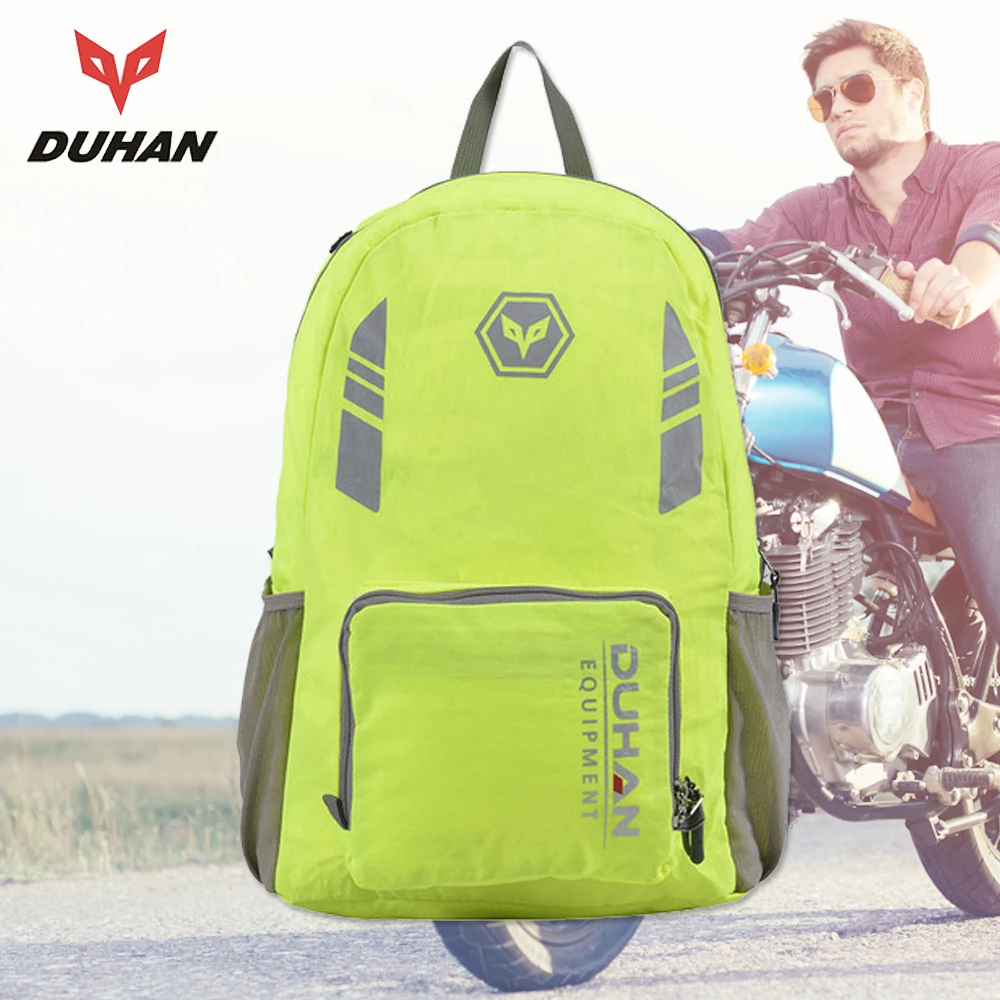 DUHAN Motorcycle Bag Motorcycle Helmet Bag Moto Bag Reflective Leisure Travel Backpack Men Women Foldable