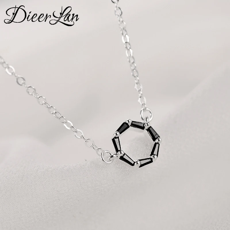 

New Arrivals 925 Sterling Silver Black Circle Necklaces & Pendants For Women Fashion sterling-silver-jewelry