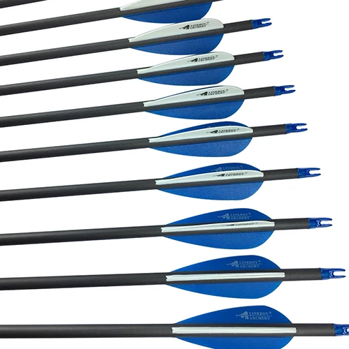 Tiro com Arco Flechas de Carbono Polegada de Plástico Arco de Caça Linkboy Polegada Id6.2mm 2.8 Palhetas 90gr Dicas Composto Arco Recurvo Mix 30 Sp500 15 Cheap Arco e flecha