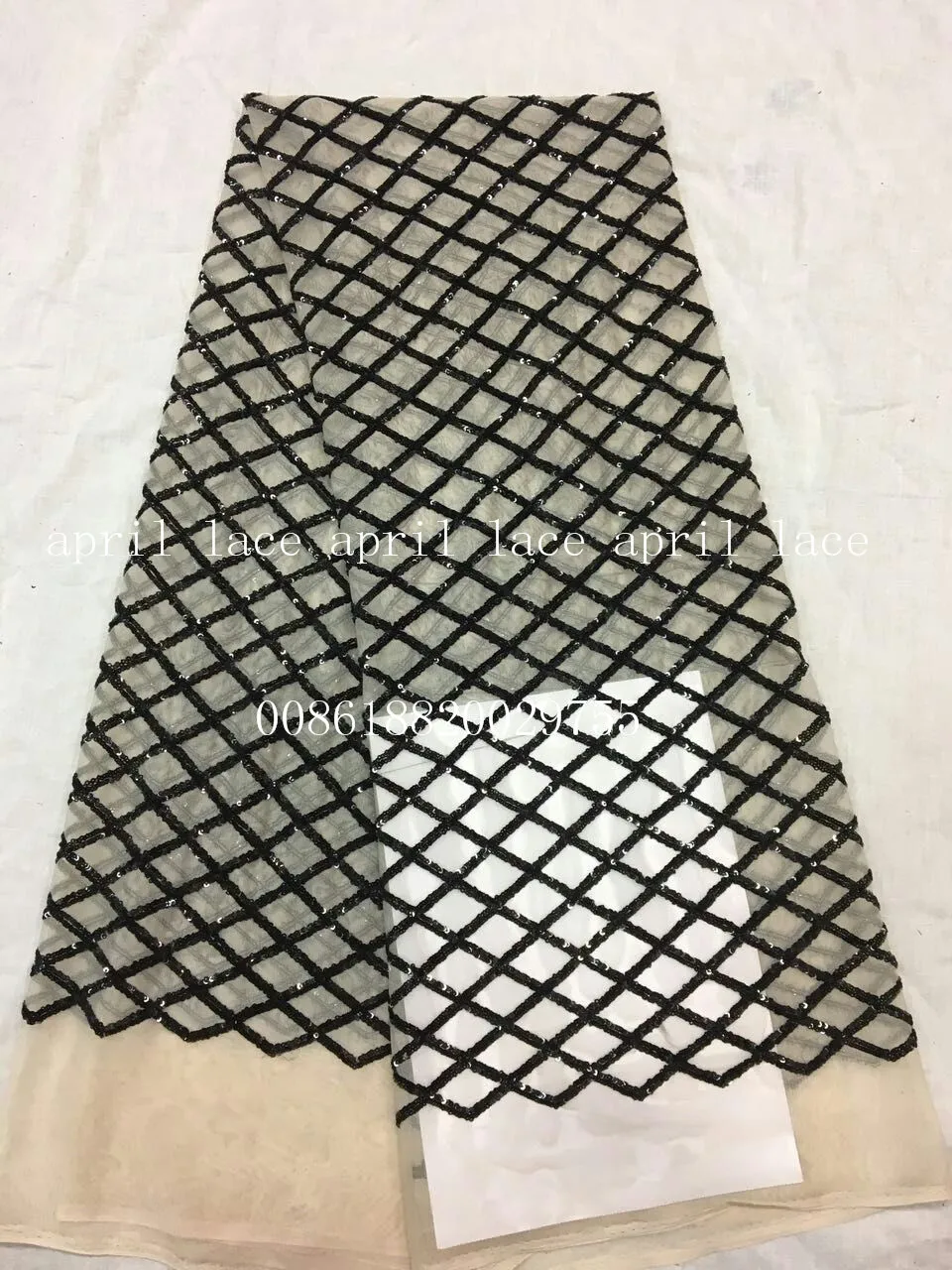 

aa002-2 newest best quality grid paillette pattern net mesh lace fabric for wedding party