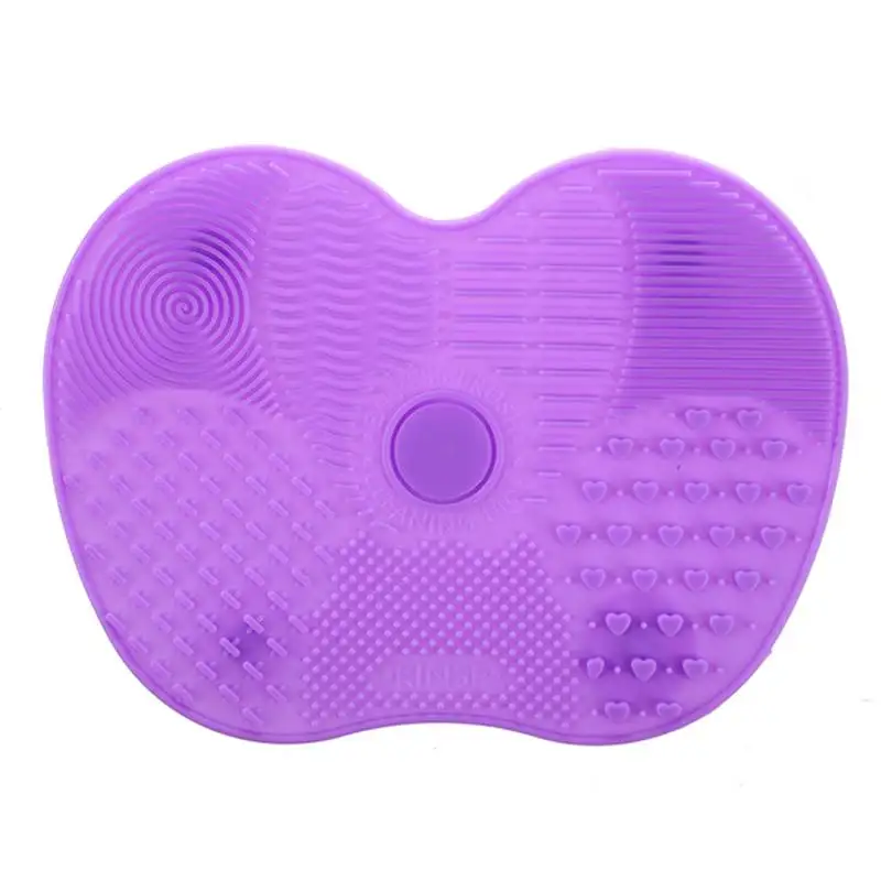 

1Pcs Silicone Makeup Brush Cleaner Pad Scrubber Board Cleaning Mat Hand Tools Purple brochas maquillaje