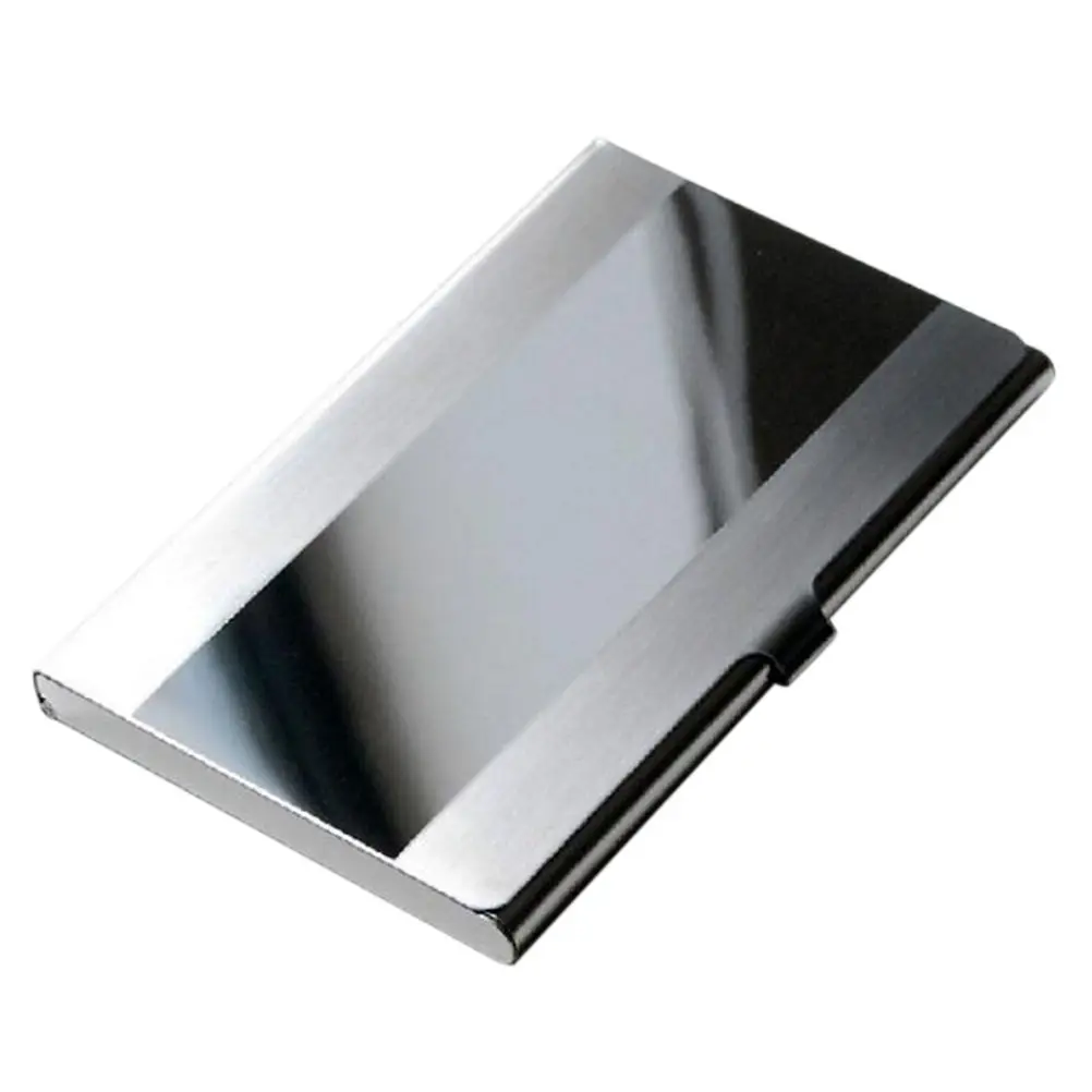 Модные Водонепроницаемый Нержавеющая сталь серебристый алюминиевый корпус коробки Бизнес Для мужчин ID Имя кредитной держатель для карт