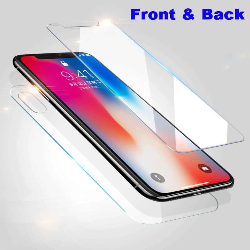 Front Back Screen Protector Tempered Glass Case For iPhone X XS Cover Curved Protect Film 7 6 5 s 6s 5S 8 Plus |