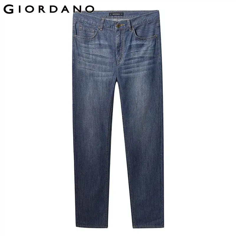Giordano тонкие джинсовые брюки из чистого хлопка с узкими брючинами и талией