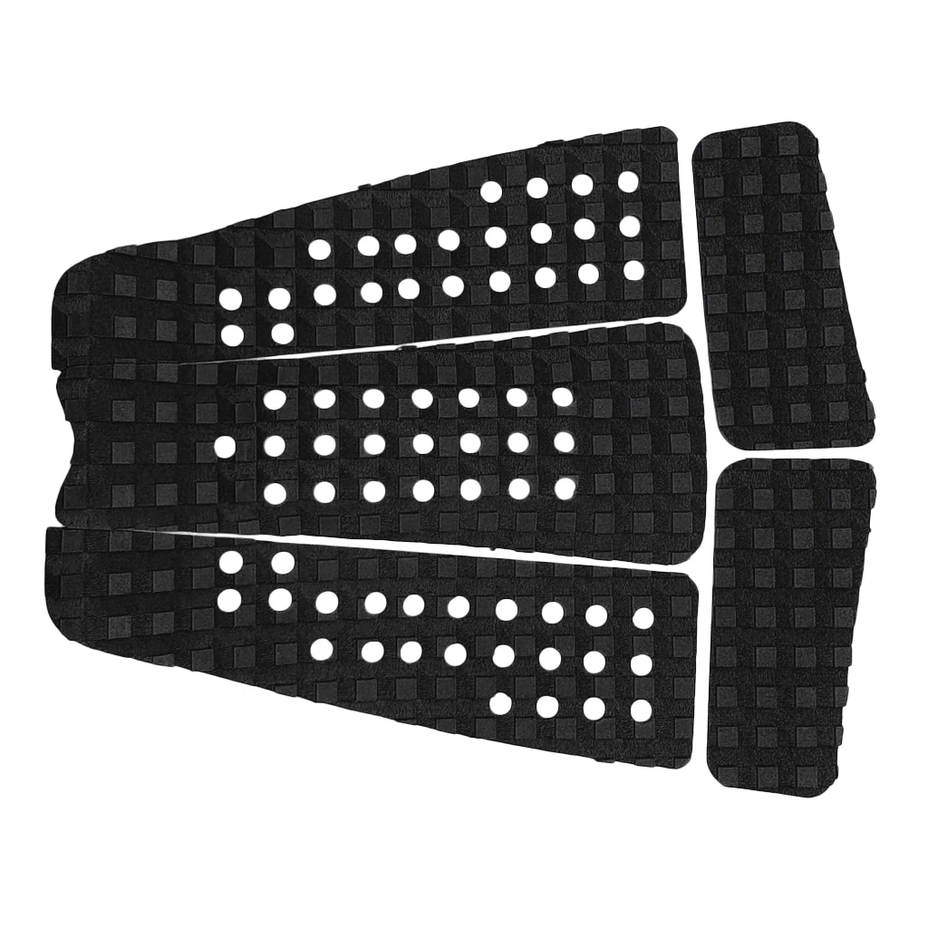 5 Pieces Square Grooved EVA Surfboard Skimboard Longboard SUP Traction Deck Grip Tail Pad Trimmable Sheet Accessories