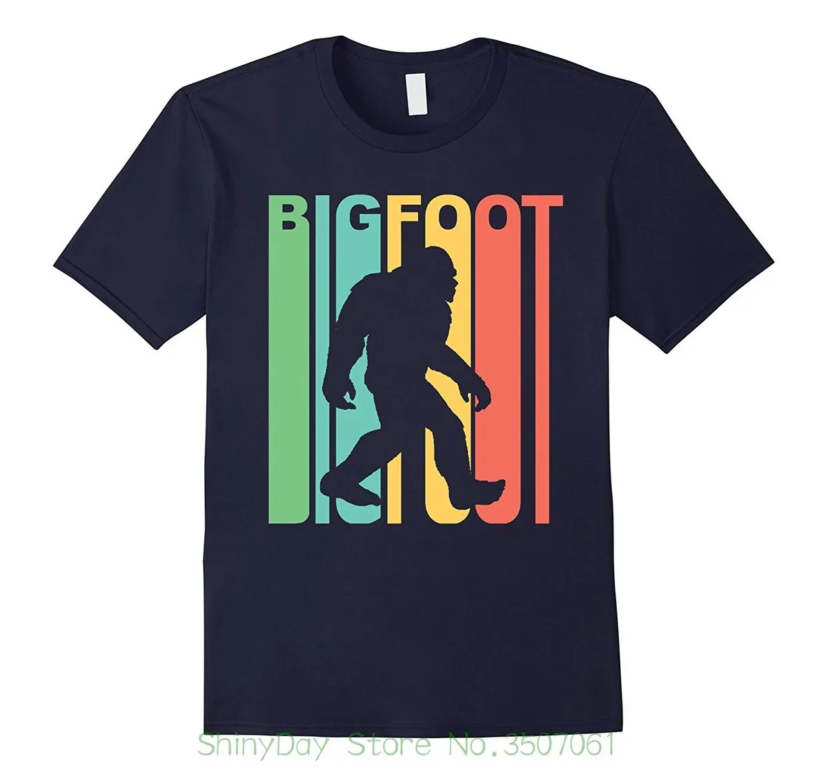 Men Clothing Plus Size S M L Xl Xxl Vintage Retro 1970s Style Rainbow Bigfoot Silhouette T-shirt Men Clothing Plus Size S M L Xl Xxl Vintage Retro 1970s Style Rainbow Bigfoot Silhouette T-shirt