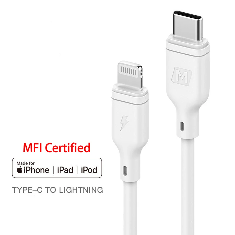 

Original MFI certified usb c to lightning charging cable for iPhone xs max xr x 8 7 6 plus 5 ipad pro charger PD cable short 2m