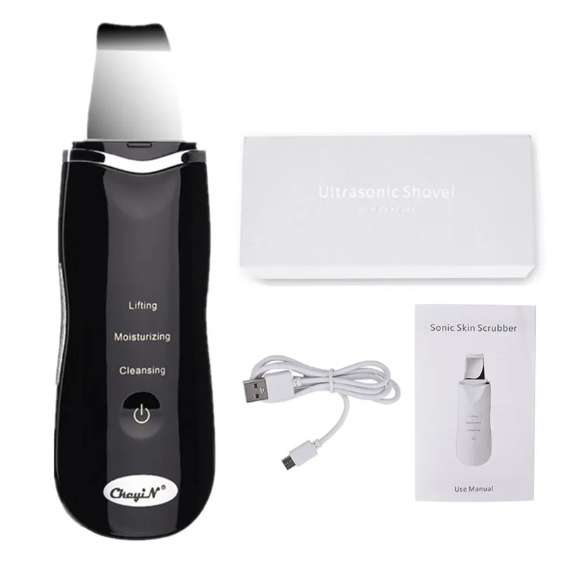 Günstige Ultraschall Gesicht Reinigung Haut Wäscher Gesichts Peeling Tiefen Reinigung Peeling Poren Reiniger Mitesser Entfernung Hautpflege Werkzeug 35