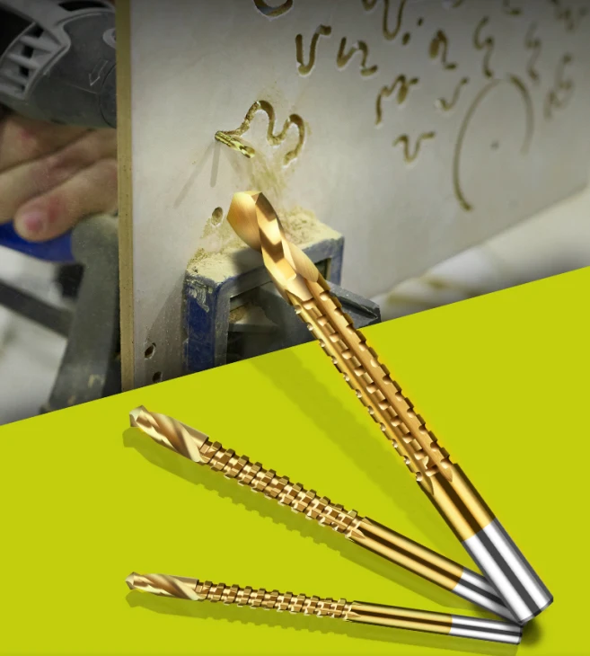 LANNERET 6PCSS Power Drill & Saw Set HSS Steel Titanium Coated Woodworking Wood Twist Drill Bit (4)