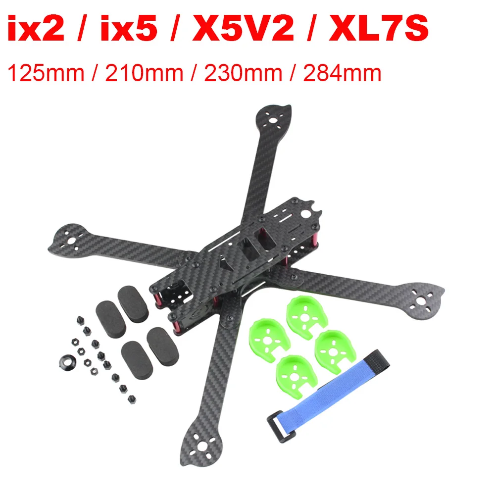 

3K Full Carbon Fiber ix2 125mm ix5 210mm X5 V2 230mm XL7S 284mm True FPV Freestyle Frame 4mm arm Racing Kit