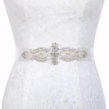 Inofin WH49 хрустальные свадебные аксессуары атласный ремешок для свадебного платья Свадебная лента пояс для вечерних выпускных платьев