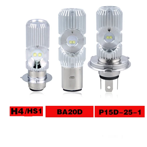 AcooSun H4 Led Bombillas фара мотоцикла лампы Led H4 HS1 BA20D P15-D 12 В 6500 к Hi/Lo луч светильник для моторов скутеров трактора - Цвет: ba20d p15d h4