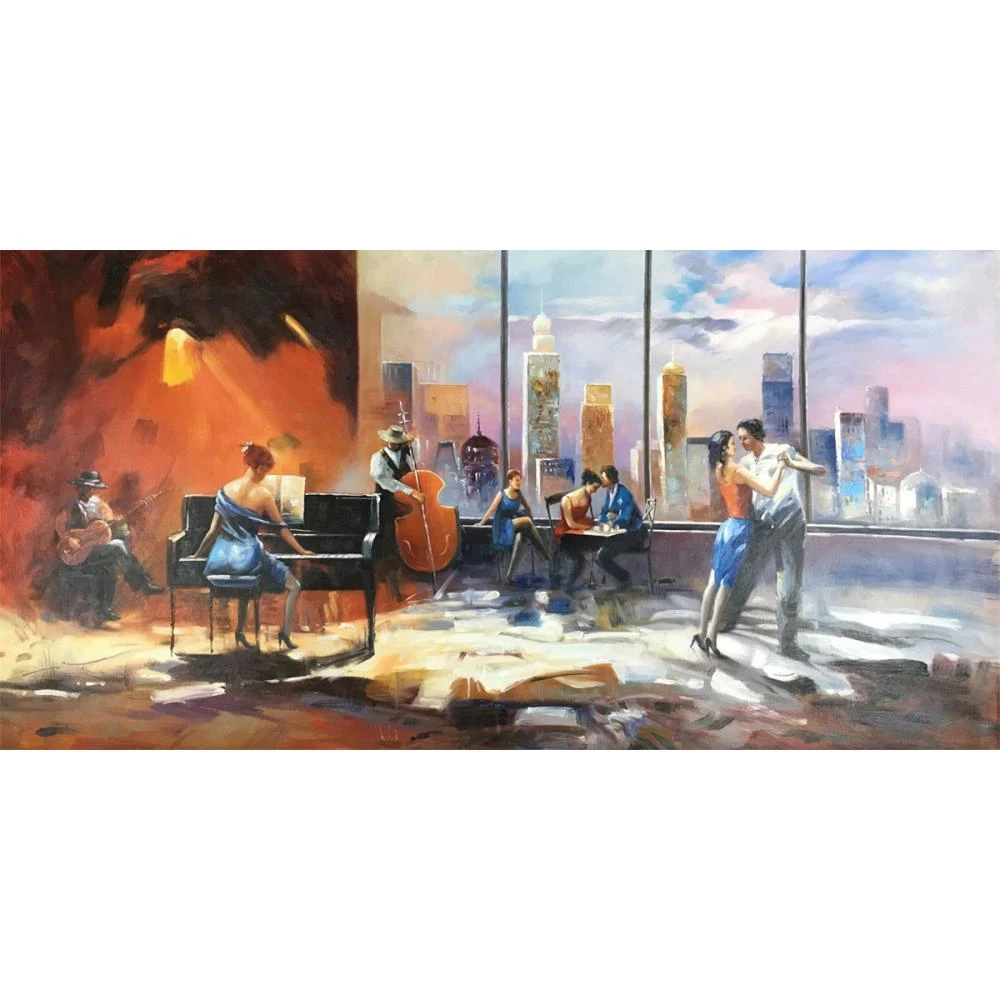 Famous Modern art Playing music with view on skyline Willem Haenraets