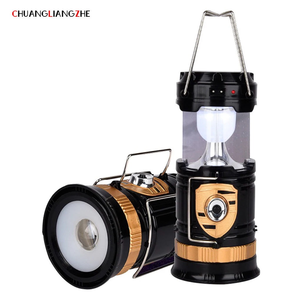 CHUANGLIANGZH Waterproof Multi function Camping Lantern Solar Charging