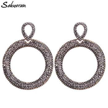 

Sehuroan Drop Earrings For Women Ethnic Zinc Alloy Vintage Earings Large Bohemia Dangle Earrings Statement Fashion Jewelry EAR