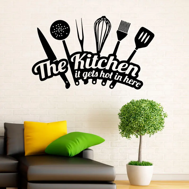 Kitchen Wall Vinyl Decal Cutlery Stickers Interior Housewares Design ...