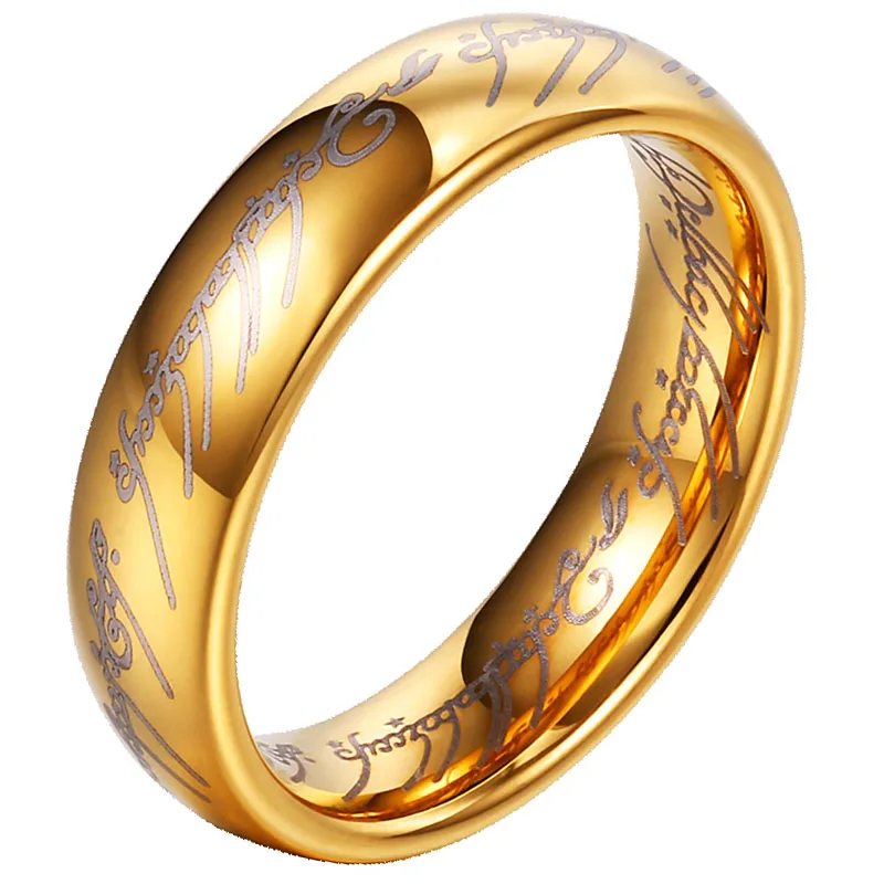 

Beier 100% Real Tungsten Fashion 6mm conise Tungsten wedding top quality One Ring Of Power Lord of Ring jewelry LR-W034