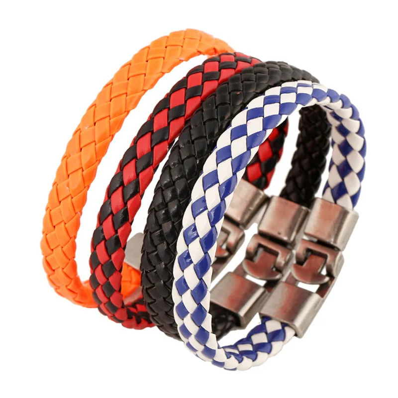 Strick Pu-leder Wrap Armband Für Frauen Hand Made Man Armreif Reif Mode Helle Farbe Pulseiras Bileklik Femme Schmuck Strick Pu-leder Wrap Armband Für Frauen Hand Made Man Armreif Reif Mode Helle Farbe Pulseiras Bileklik Femme Schmuck
