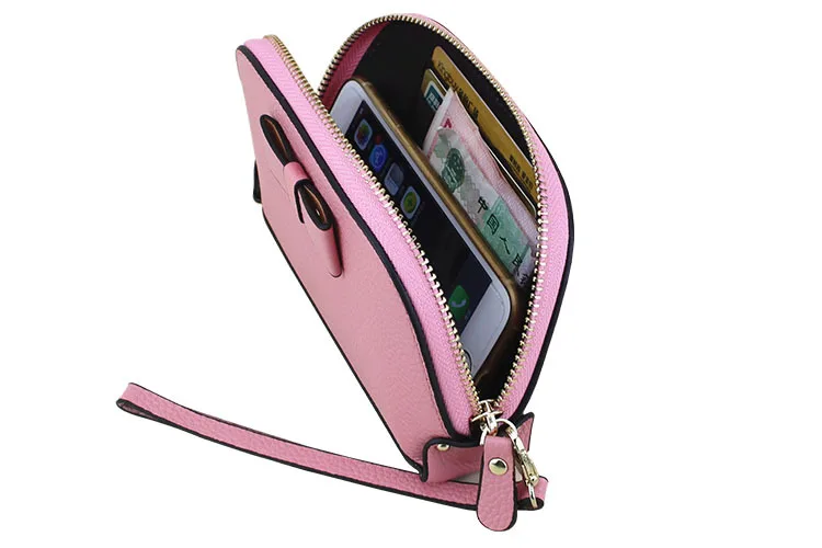 Натуральная кожа Для женщин кошелек с застежкой-молнией дамская сумочка женская сумка для мобильного телефона держатель для карт отделение для монет женский кошелек