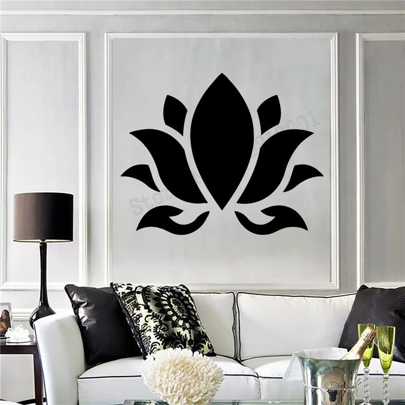 

Art Wall Sticker Lotus Wall Decoration Flower Buddhism Hinduism Yoga Room Removeable Sticker Poster Beauty Mural LY246