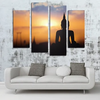 

FOUR PC NO FRAME backlight counterlight Budd Oil Painting Printed Oil Painting On Canvas Oil Painting for Home Decor Wall Decor