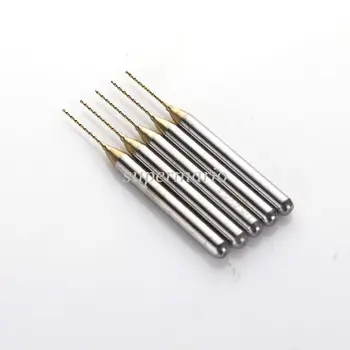 

5x Titanium Nitride Coated Carbide PCB Dremel Jewelry CNC Drill Bits Router 0.6mm