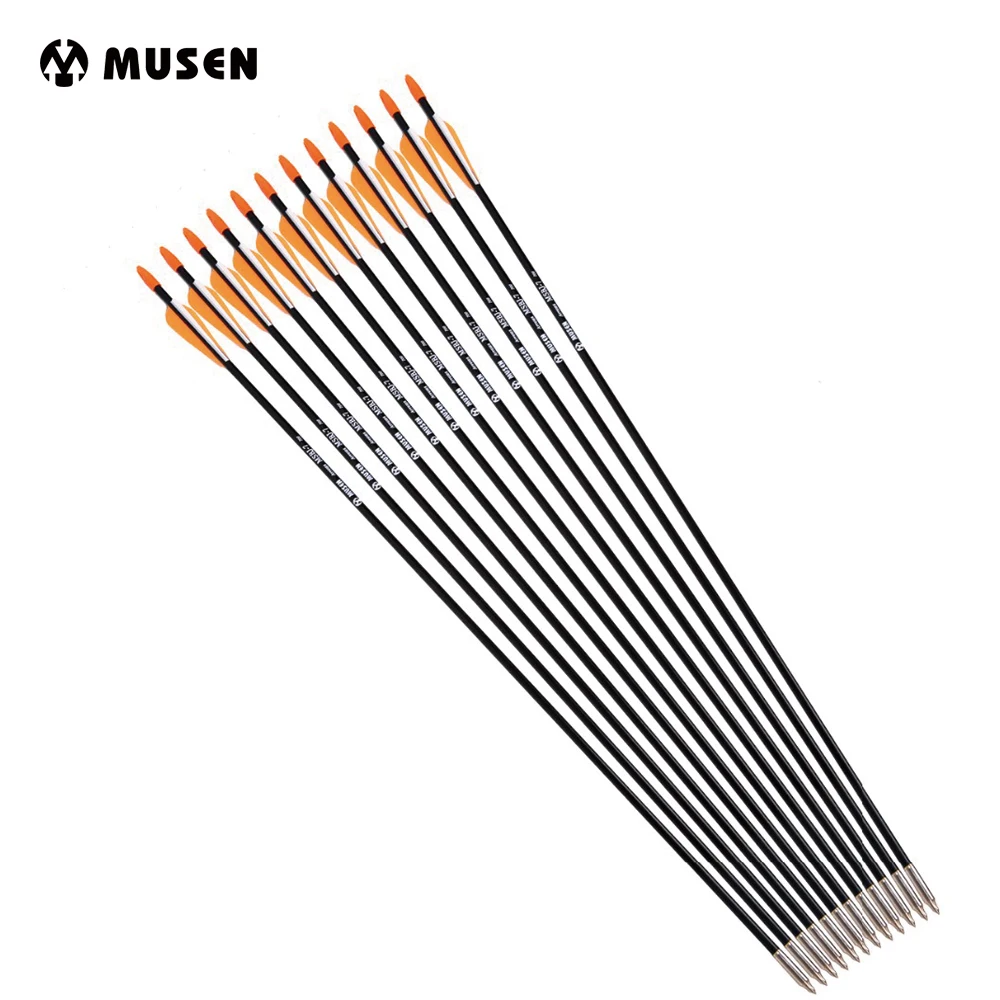 melhor 6 12 24 36 pçs lote 31 polegadas Espinha 700 Laranja Pena Branca para Recurvo Arco Flecha De Fibra De Vidro longo Arco de Prática de Tiro Com Arco de Caça