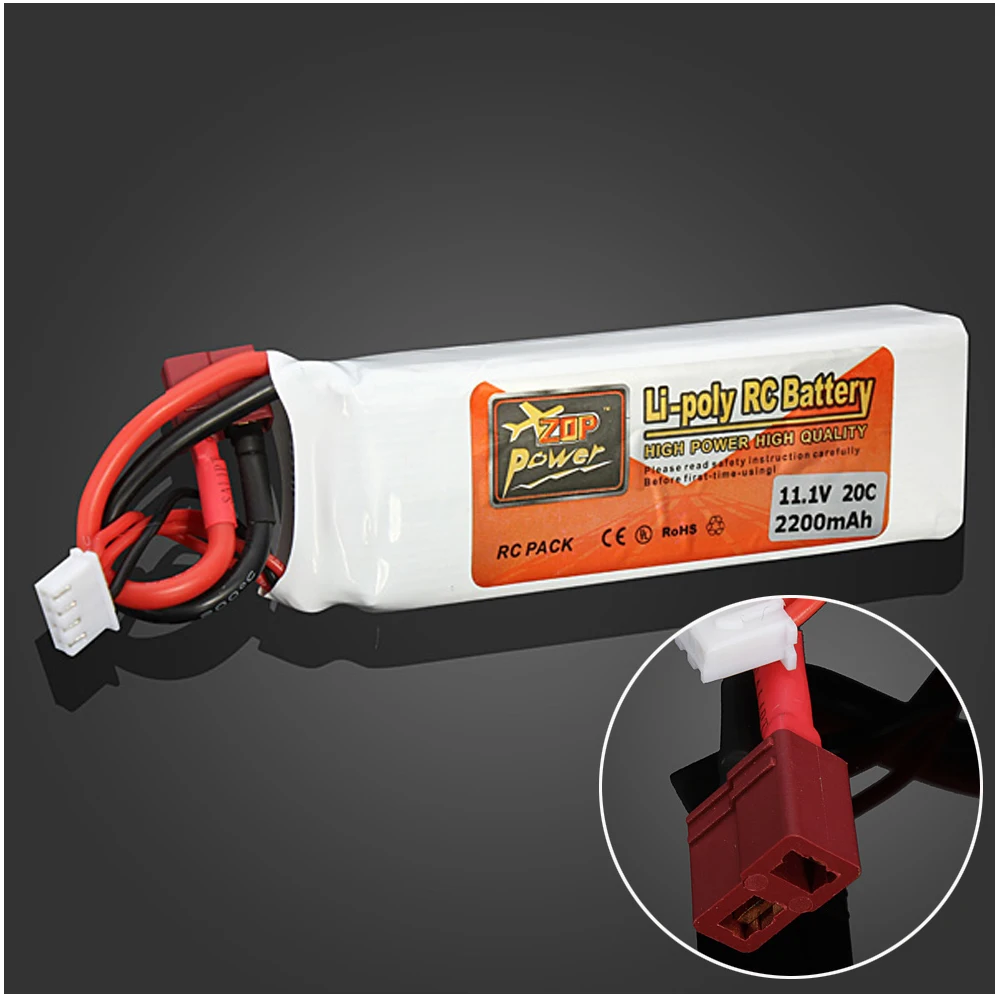 

1pcs ZOP Power LiPo Battery 11.1V 2200mAh 20C T Plug For RC Quadcopter Drone Helicopter Car Airplane