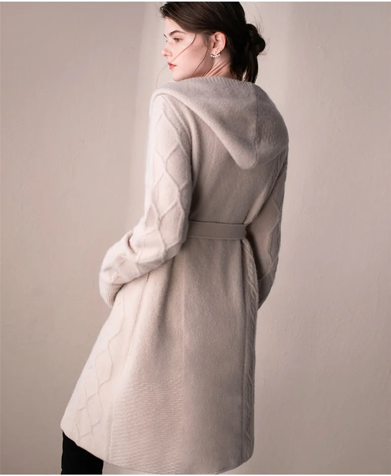 Tricot Mode Nouvelle Cardigan Tordu Taille droite Capuchon Yak À Mélanges S Manteau Long L'ue xl Cheveux Épais H 2018 De Laine Femmes XwxZfnqatP