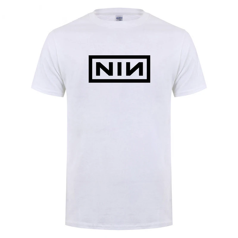 

Fashion Costume Cotton Slim Fit Casual Short Sleeve T Shirt Men Print Nine Inch Nails Rock Band T-shirts Size XS-3XL