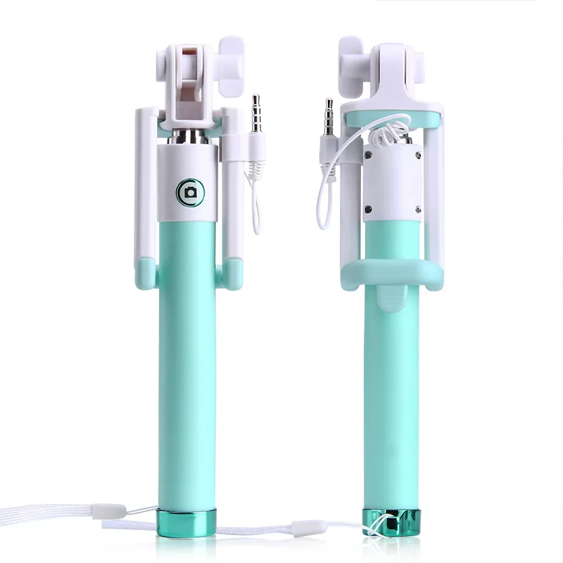 

Mini selfie stick with button with silicone cable handle monopod universal for iphone 6 5 android samsung huawei xiaomi sticks