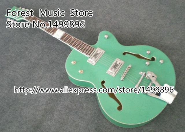 Cheap Top Selling Emerald Green Classical Chinese Jazz Electric Guitar with Bigsby Hollow Guitar Body & Kits Available