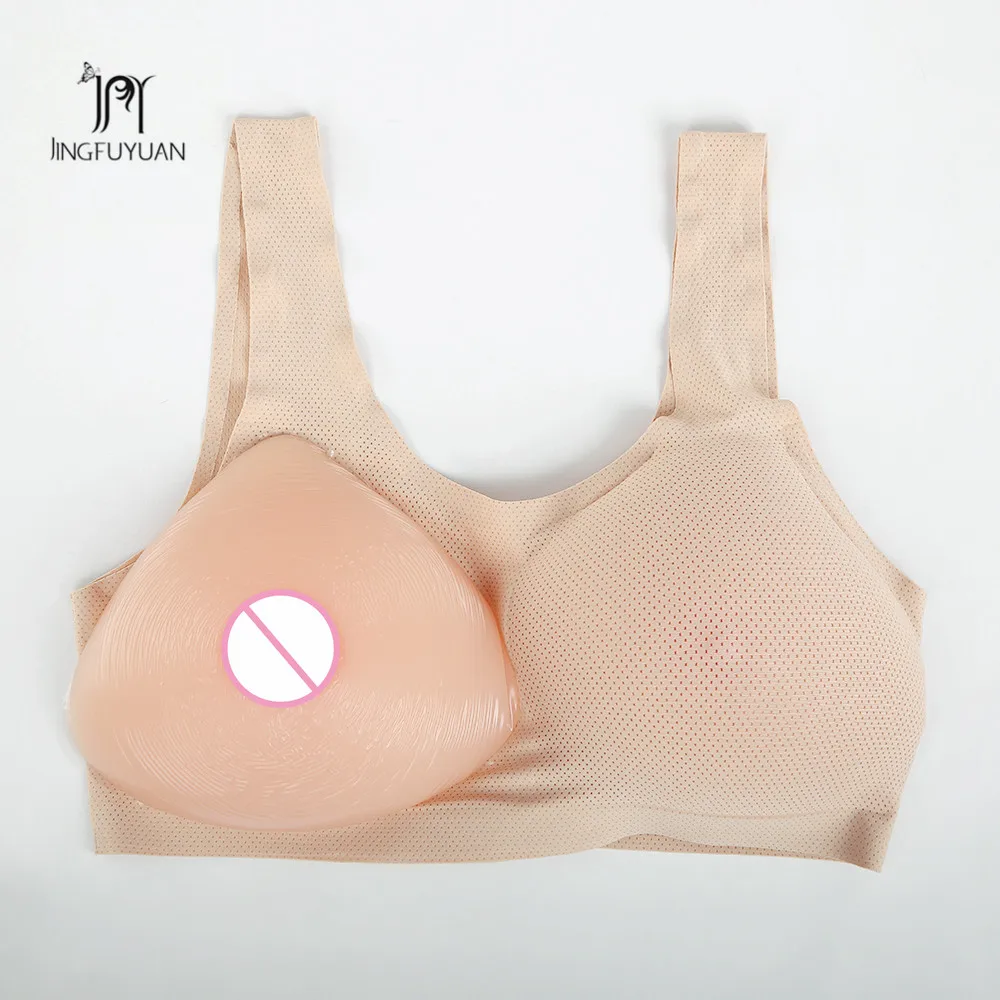 

One Pair Silicone Breast Protheses Triangle Design Breast Pads Enhancer Silicone Fake Breast Real Touch Breast Form Protheses