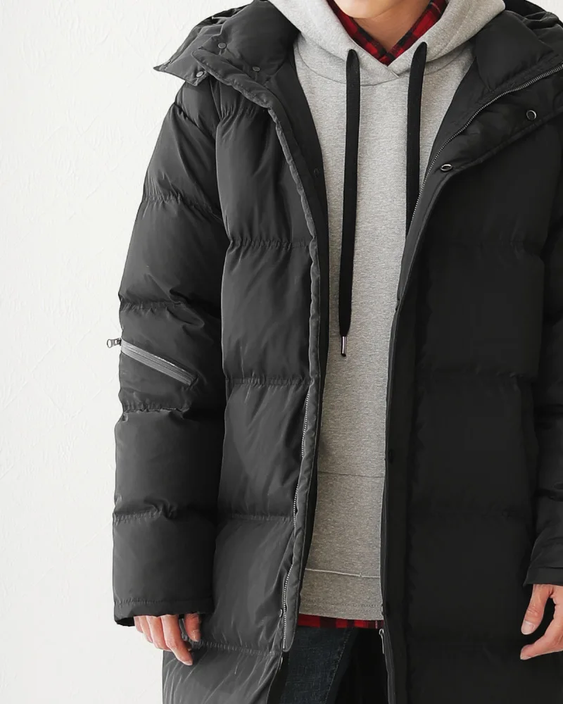 Tcyeek длинный мужской пуховик теплый толстый 90% белый утиный пух зимние куртки пальто с капюшоном черная зимняя мужская куртка 98004