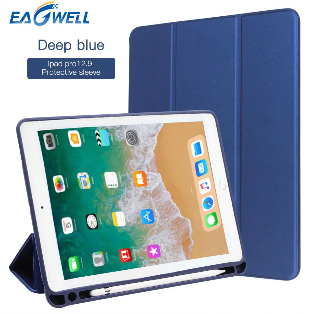 

For iPad Pro 12.9" 2017 A1670 A1671 Ultra Slim PU Leather Flip Stand Smart Case With Pencil Slot Holder Protec Shell Funda