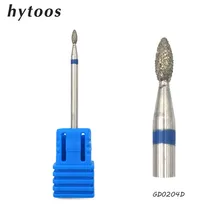 HYTOOS 2*4 мм пламя алмазное сверло для ногтей 3/3" роторный заусенец маникюрные наконечники аксессуары для ногтей фрезы для ногтей инструмент-GD0204D