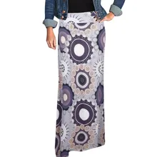 KLV/ Для женщин Дамская Высокая Талия облегающее удобная обувь в богемном стиле с принтом длинная юбка макси D4