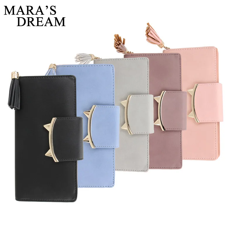 Mara's Dream Design Women PU Leather Wallets Long Tassel Girl Cute Cell phone Card Coin Holder Clutch Purse Lady Burse Money Bag