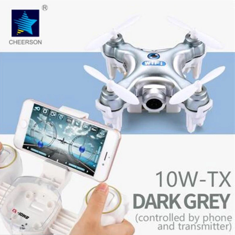 

CHEERSON CX-10W-TX 2.4G FPV RC Phone Controlled Mini Drones with Camera RTF CX10WTX  Mini Quadcopter