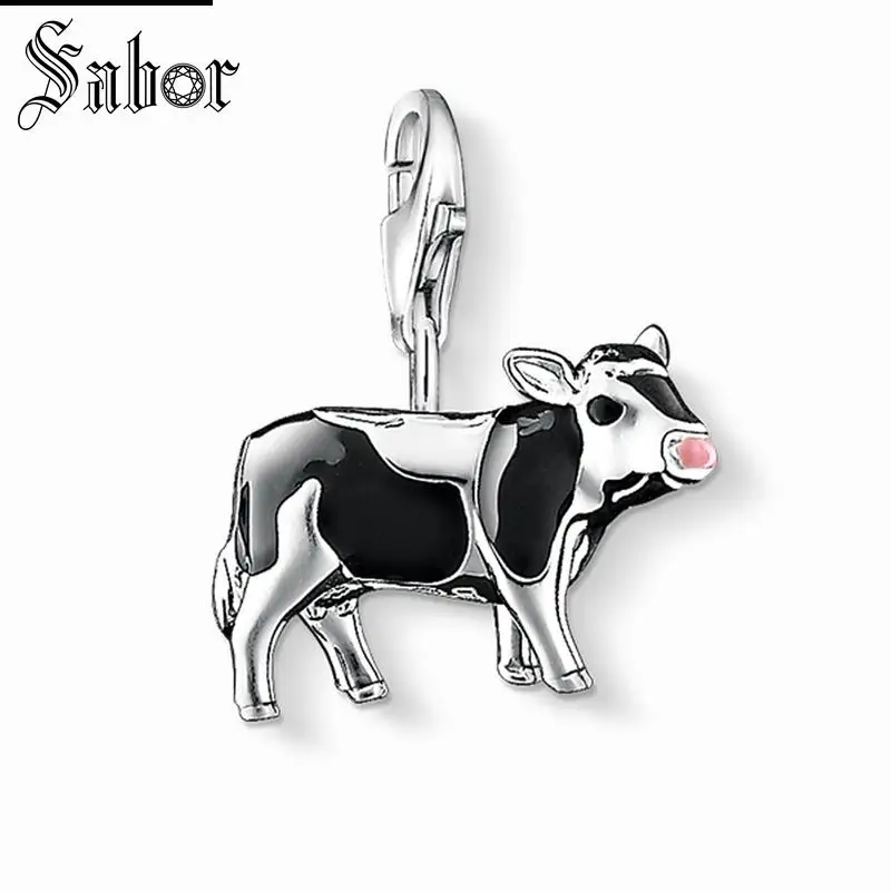 

thomas Cow Charm Pendant,2019 Jewelry For Women Girls,womens Animals Gift 925 Sterling Silver Fit Bracelet charms